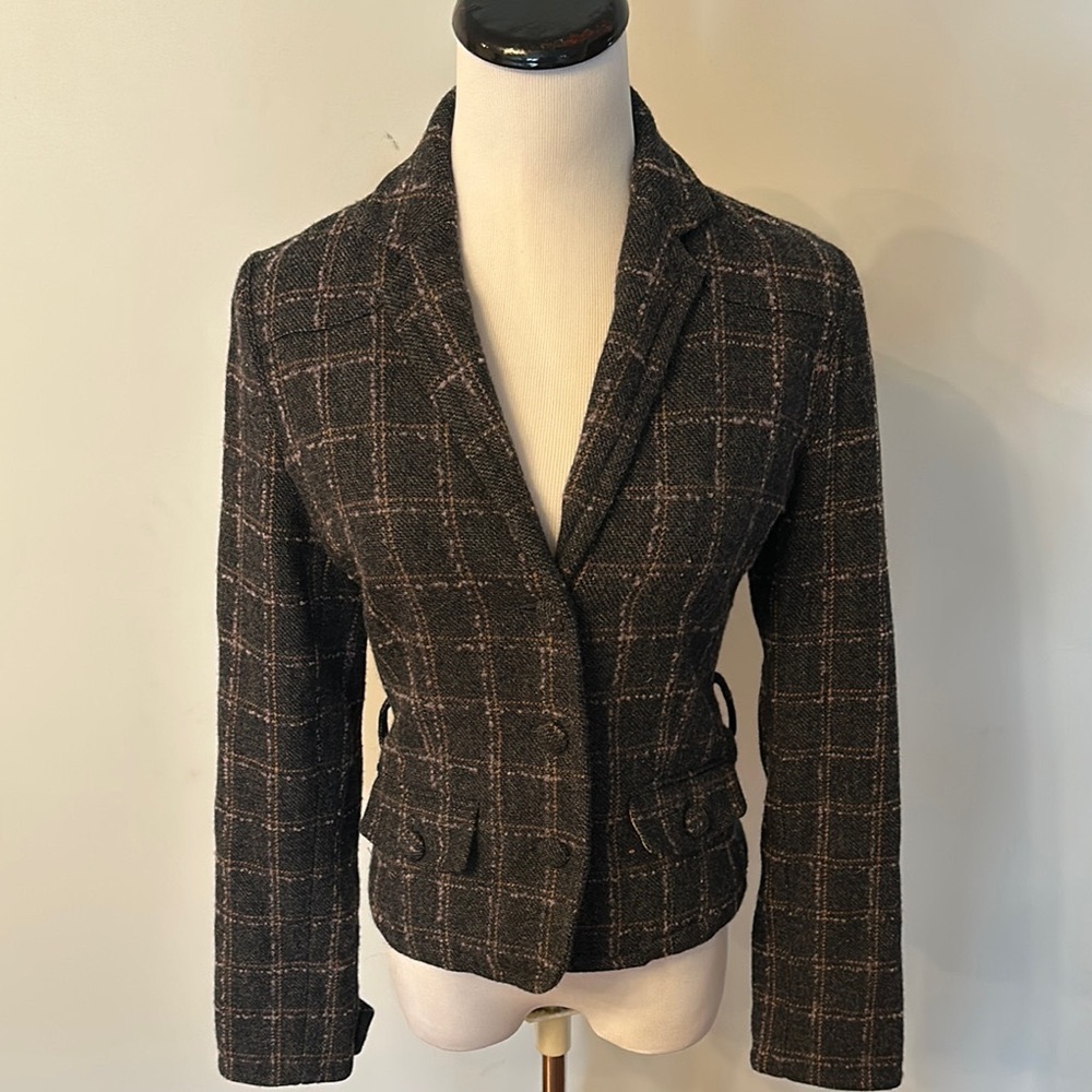 American Eagle Outfitters Charcoal, Gray, Blazer Classic Tailored Suit Jacket